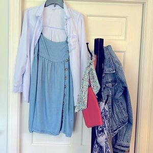 Denim Dress Adjustable Straps Size Medium EUC Button Detailing Cowgirl Up